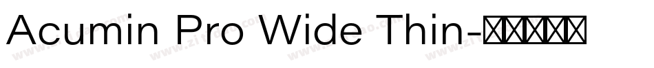 Acumin Pro Wide Thin字体转换